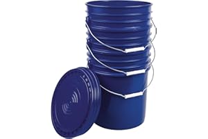 HE HUDSON EXCHANGE Hudson Exchange Premium 5 Gallon Bucket with Easy Peel Lid, Food Grade BPA Free HDPE, Blue, 3 Pack