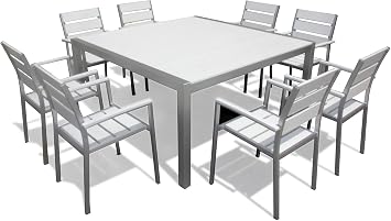 Amazon Com Mangohome Patio Furniture Dining Table And Chairs Set 9 Piece Garden Outdoor