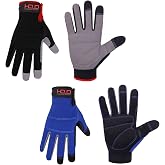 HANDLANDY Work Gloves for Men &amp; Women, Utility Mechanic Working Gloves Touch Screen, Flexible Gardening Gloves for Yard