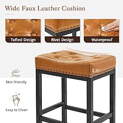 LUE BONA Counter Height Bar Stools, 24 Inch Saddle