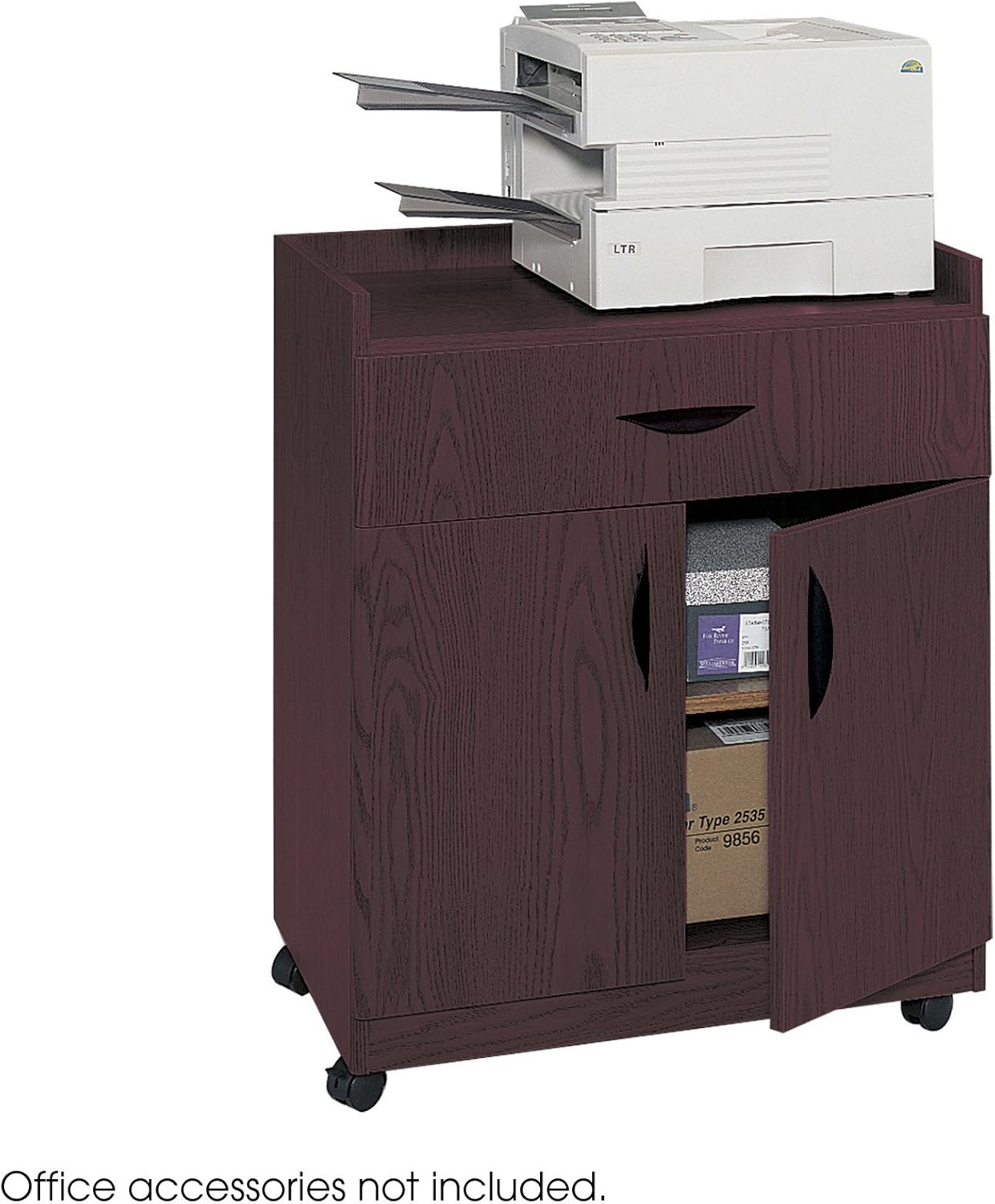 Safco Products Deluxe Mobile Machine Stand, Mahogany: Furniture & Decor