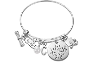 Ukodnus Class of 2025 Graduation Gift - Senior 2025 Graduate Bracelet - Inspirational Graduation Gifts for Her - 26 Initial Charm Bracelets for College High School