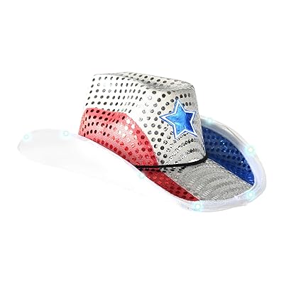 LED Glow Tube Cowboy Hat Red, White, Blue (2-Pack) Nigeria Ubuy