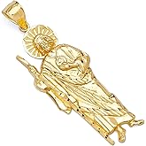 14k REAL Yellow Gold Religious Saint Jude Thaddeus Charm Pendant
