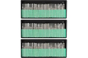 TIMESETL 90 Pcs Diamond Burr Bits Drill Kit for Engraving Carving Rotary Tool, 1/8"(3mm) Shank, for Glass, Gemstone, Metal