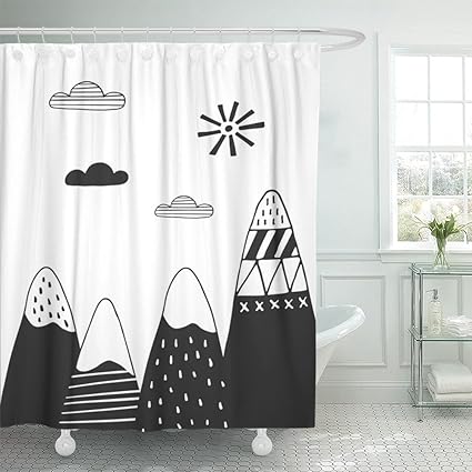 Amazon Com Emvency 66 X72 Shower Curtain Waterproof Black Animal