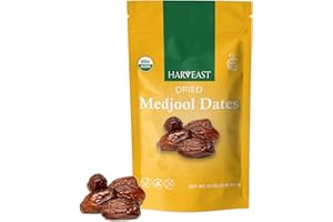 Harveast Organic Medjool Dates – California Grown Jumbo Dates, Naturally Sweet, Healthy Snacking, Caramel Flavor, Pesticide, Free No Sugar Added – Resealable Bag for Freshness, Baking (2 pounds)