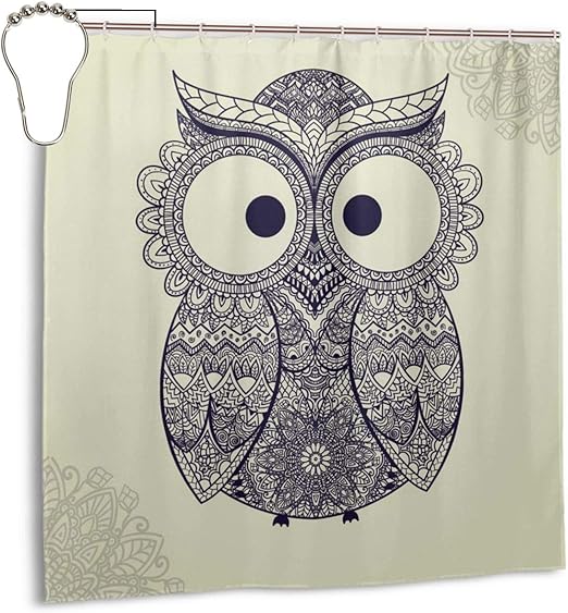 Amazon Com Plksner Boho Ornamental Owl Ethnics Abstract1 Shower Curtain Bathroom Decorations Gifts For Men Women Boys Girls 72 X 72 Inch Kitchen Dining