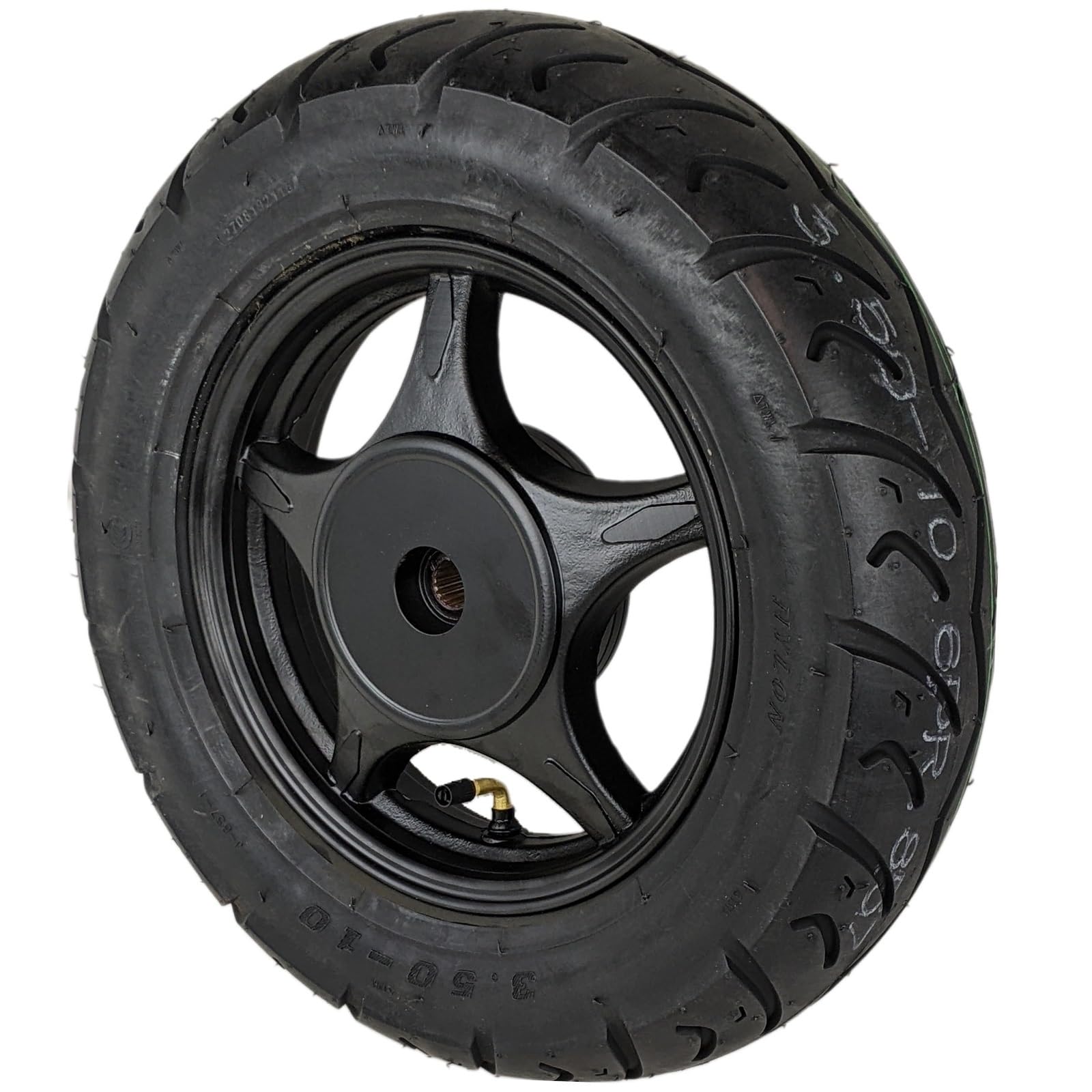 Photo 1 of RedCap 10" Inch Rear Wheel & 3.5-10 Tire Assembly for 50cc Scooter Moped with Drum Brake GY6 QMB139 Sunny TaoTao Vitacci Amigo Milano Beemer 50 Yongfuo YN50QT-8 (Black)