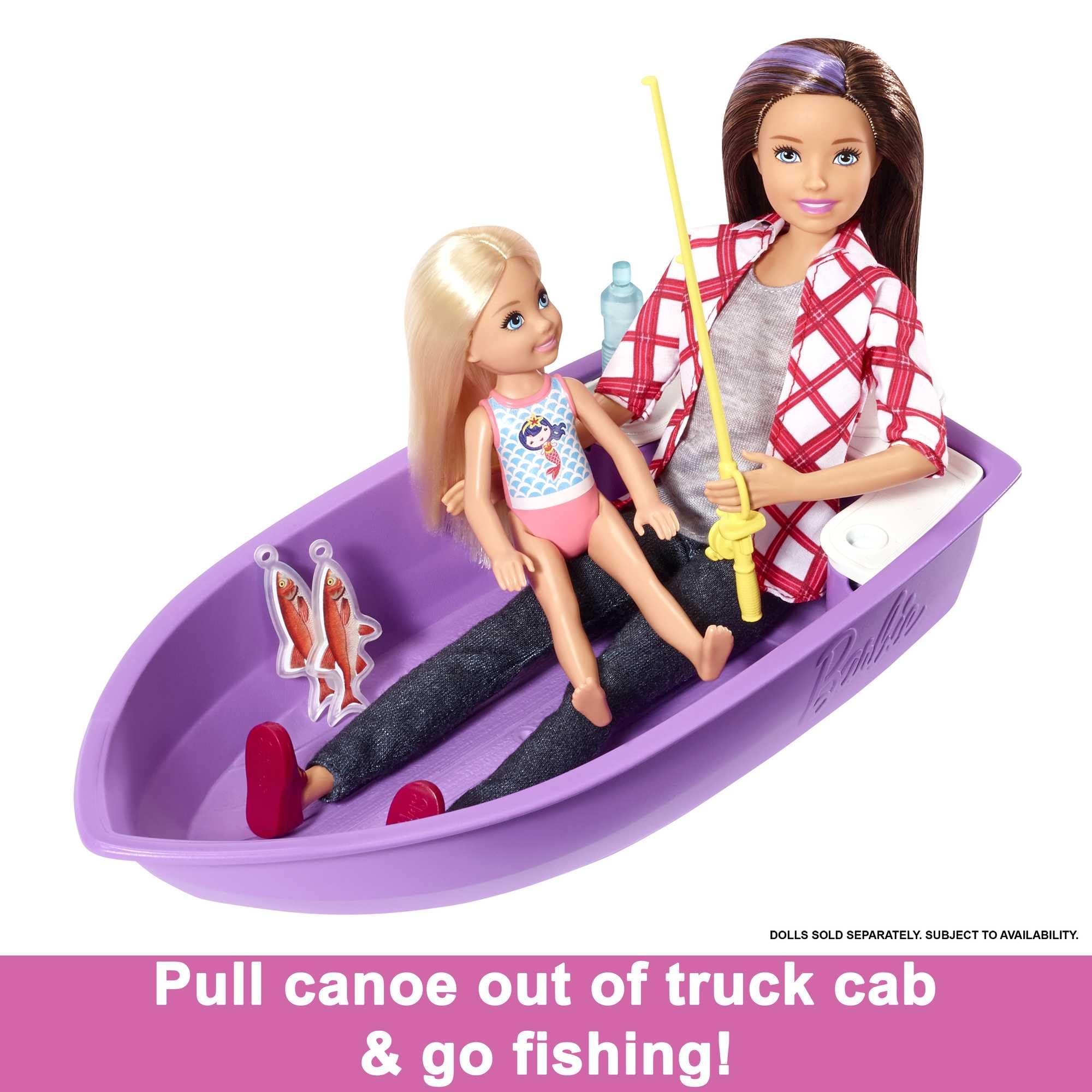 Barbie Camper, Doll Playset with 50 Accessories, Transforms into Truck, Boat & House, Includes Pool, 3-in-1 Dream Camper, GHL93