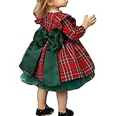 Sunloudy Baby Girl Christmas Buffalo Plaid Tutu Dress - Princess Toddler Girls 2T 3T 4T 5T 6T Xmas Bow Clothes