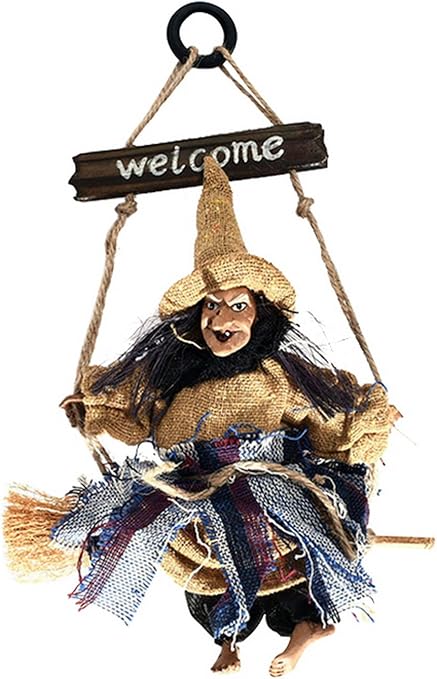 Amazon Eozy ハロウィン ドア飾り ウェルカムプレート 魔女 可愛い 部屋デコレーション パーティー インテリア お店 玄関用 装飾小物 イエロー コスプレ 仮装 通販