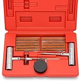 Tooluxe 50002L -35 Piece Tire Repair Universal Heavy Duty Tire Repair Kit with Plugs, Fix A Flat Tire Repair Kit, Ideal for T