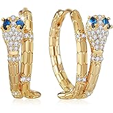 Snake Earrings for Women, 18K Gold Plated Boho Snake Hoop Earrings, Cubic Zirconia Dangle Earrings, Hypoallergenic Hoop Earring Gifts for Her