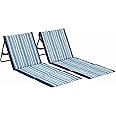 Lightspeed Outdoors Beach Loungers, Portable Chair, Mud Stripes, 2-Pack