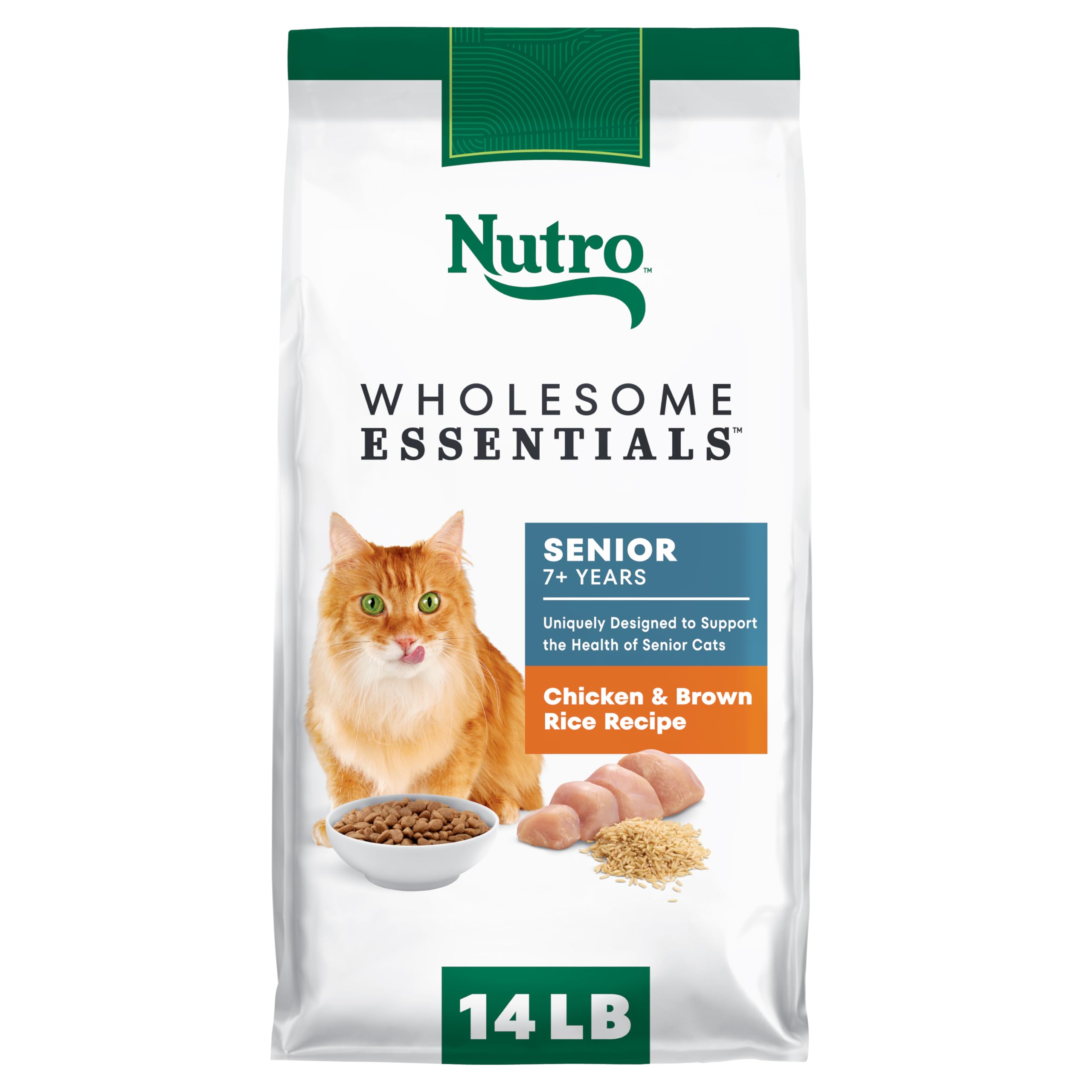 Photo 1 of ***FACTORY SEALED***
Nutro Wholesome Essentials Senior Dry Cat Food, Senior Cat Food Dry Chicken & Brown Rice Recipe, 14 lb. Bag