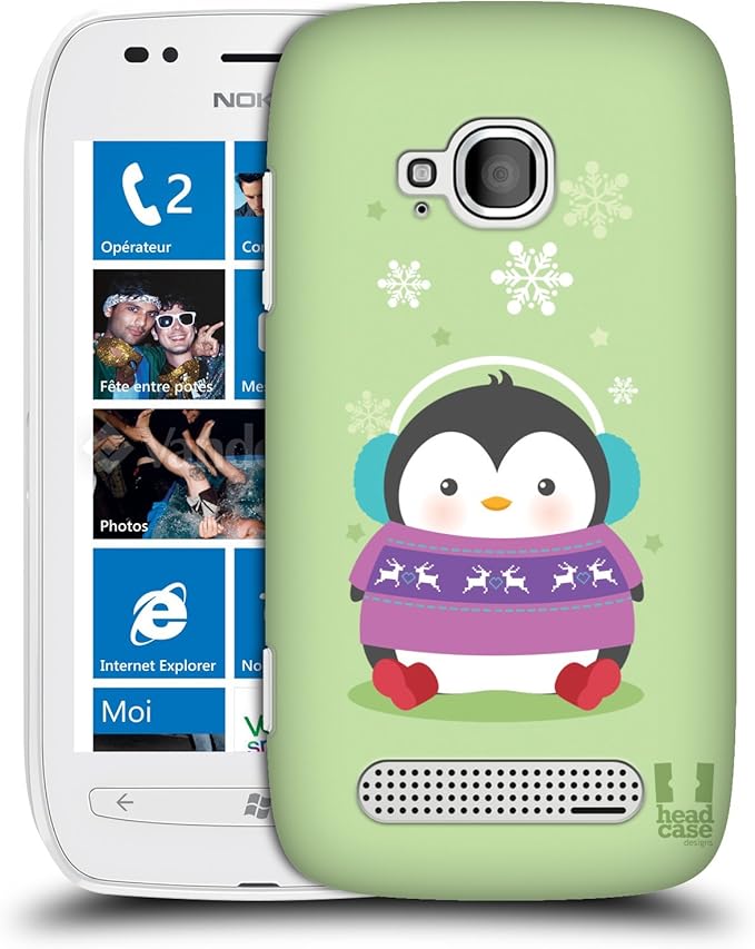 Disegni Di Natale Kawaii.Custodia Testa Disegni Verde Kawaii Pinguini Di Natale Custodia Snap On Custodia Cover Posteriore Rigida Per Nokia Lumia 710 Amazon It Elettronica