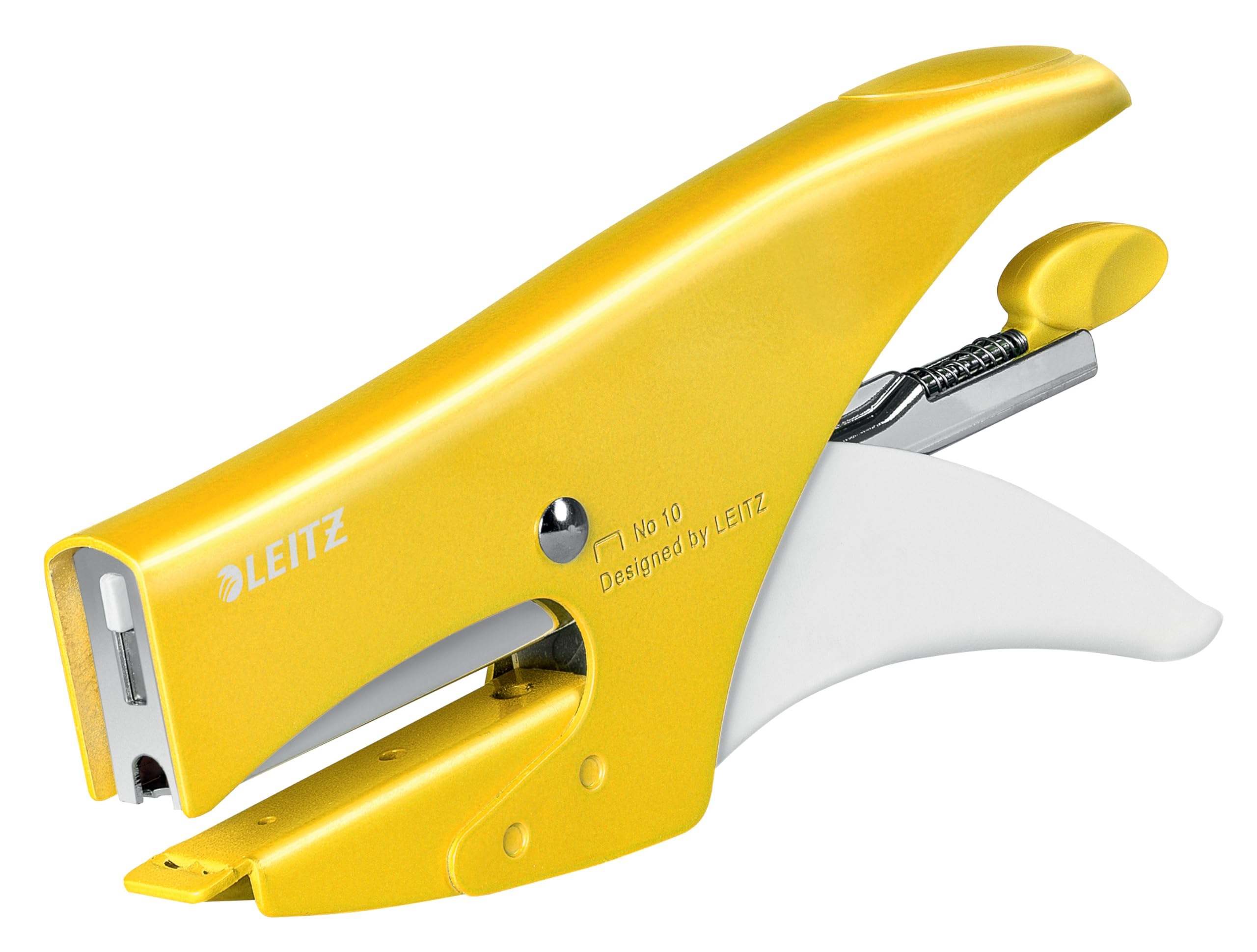 Leitz Stapling Pliers, 15 Sheet Capacity, Ergonomic Metal Body, Includes Staples, WOW Range, 55312016 - Yellow