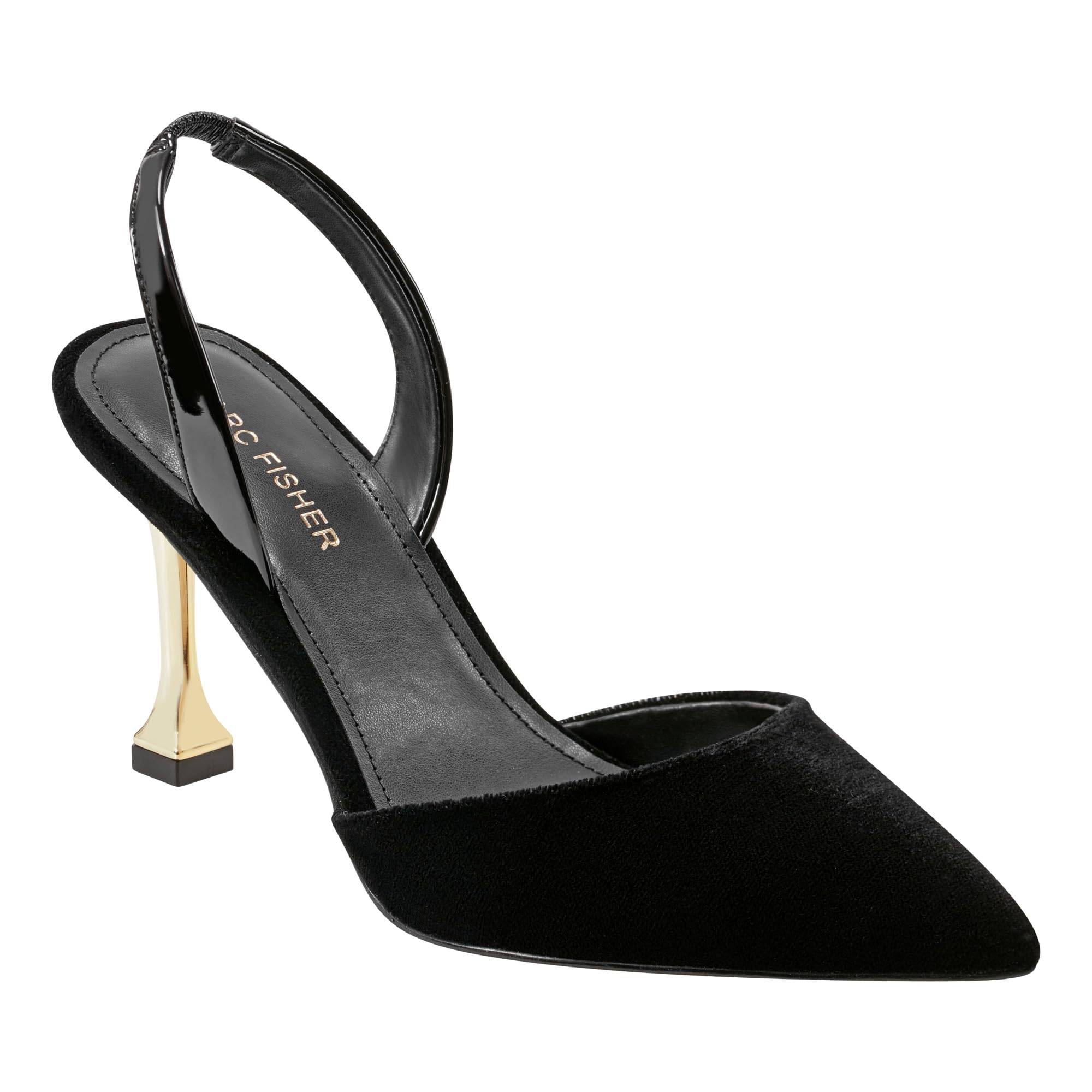 Marc Fisher Women’s HADYA Pump, Black Velvet 001, 5