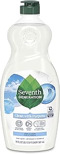 Seventh Generation Dish Liquid Soap Free & Clear liquid soap Dishwashing Soap Dish Soap for sensitive skin 19 oz
