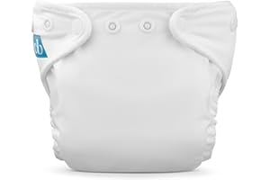 Charlie Banana Cloth Diapers, Reusable, Washable, Adjustable Newborn Size Diaper for Newborns and Babies (5-10lbs), with Absorbent Inserts - White, 1 Pack