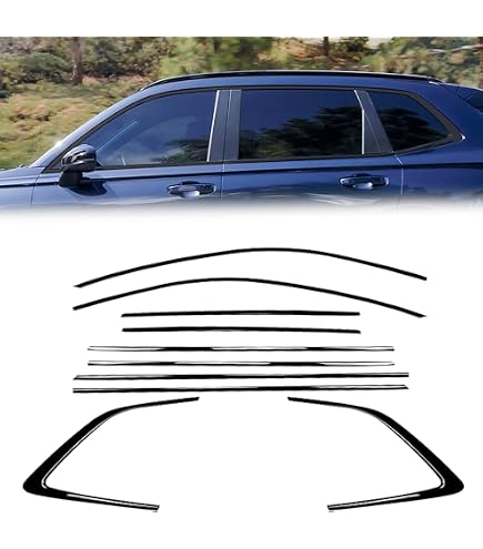 Black Titanium Window Strip Trim Moulding Cover For 2024-2025 Honda CR-V – Stainless Steel, Gloss Finish