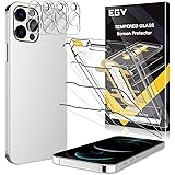[3+3] EGV Compatible with iPhone 12 Pro Max 5G 6.7-inch, 3 Pack Screen Protector & 3 Pack Camera Lens Protector [9H Hardness 