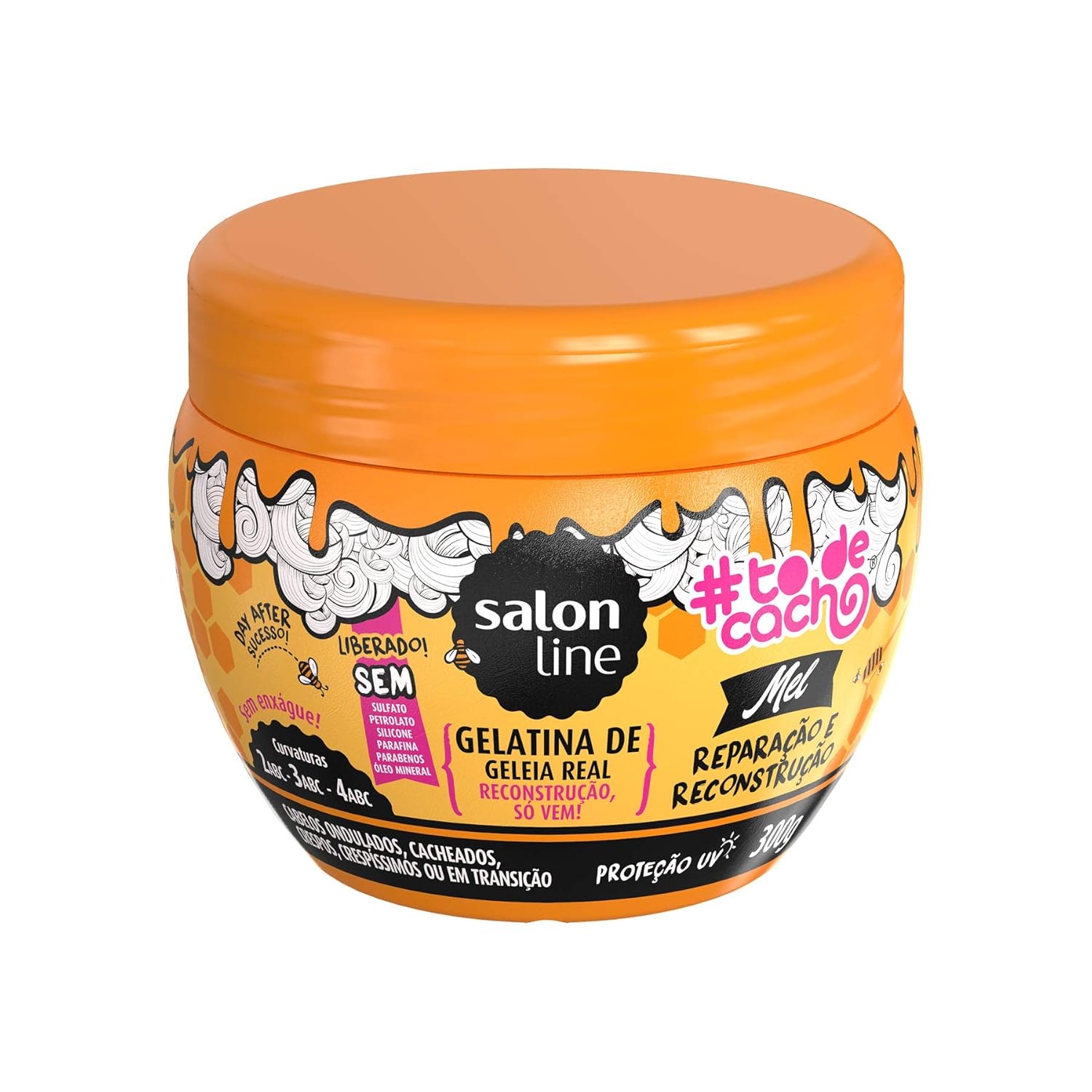 Amazon Com Salon Line Linha Tratamento Todecacho Gelatina De Geleia Real Mel 300 Gr Salon Line Treatment Ihavecurls Collection Honey Royal Jelly Gelatin Net 10 58 Oz Beauty