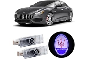 HAOGI 2pcs Never Fade Car LED Door Light Logo Projector,LED Laser Ghost Shadow Light for Quattroporte Ghibli Levante Grecale M156 M157 M161 (red Blue)