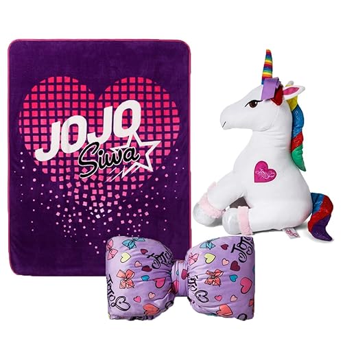 PricelessTreasures JoJo Siwa Bed Collections, Unicorn and Ribbon Plush