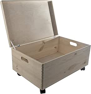 Caja de almacenamiento extra grande de madera para debajo de la cama