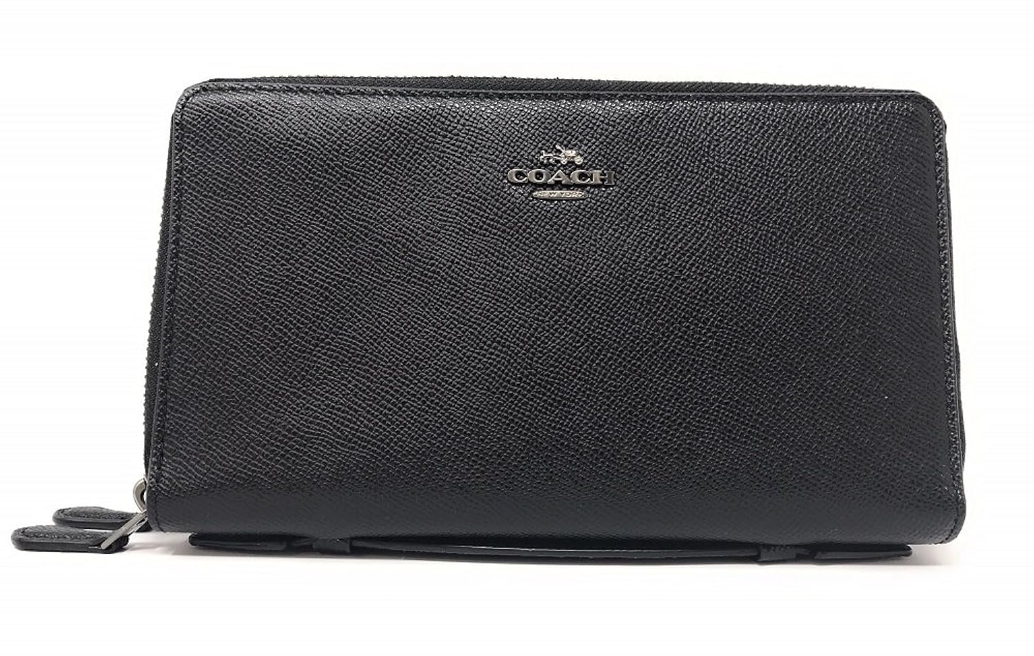 NWT Coach Men's Crossgrain Leather Double Zip Travel Wallet Black F23334 295 eBay