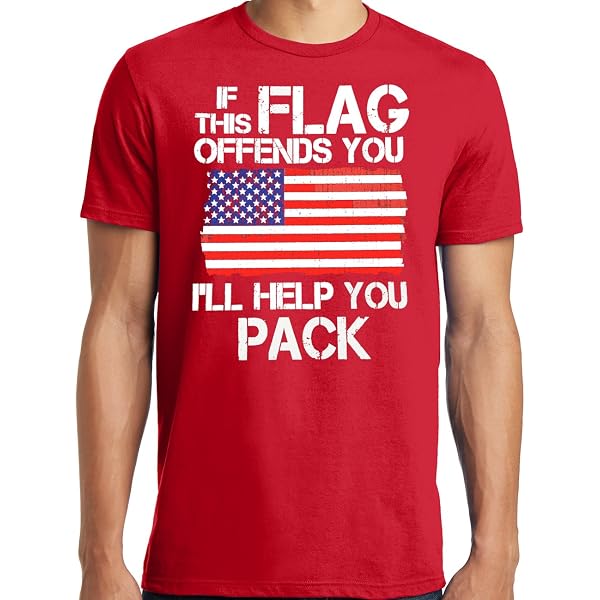 PubliciTeeZ Patriotic "If This Flag Offends You I'll Help You Pack" T-Shirt - Big & Tall Sizes - View #6