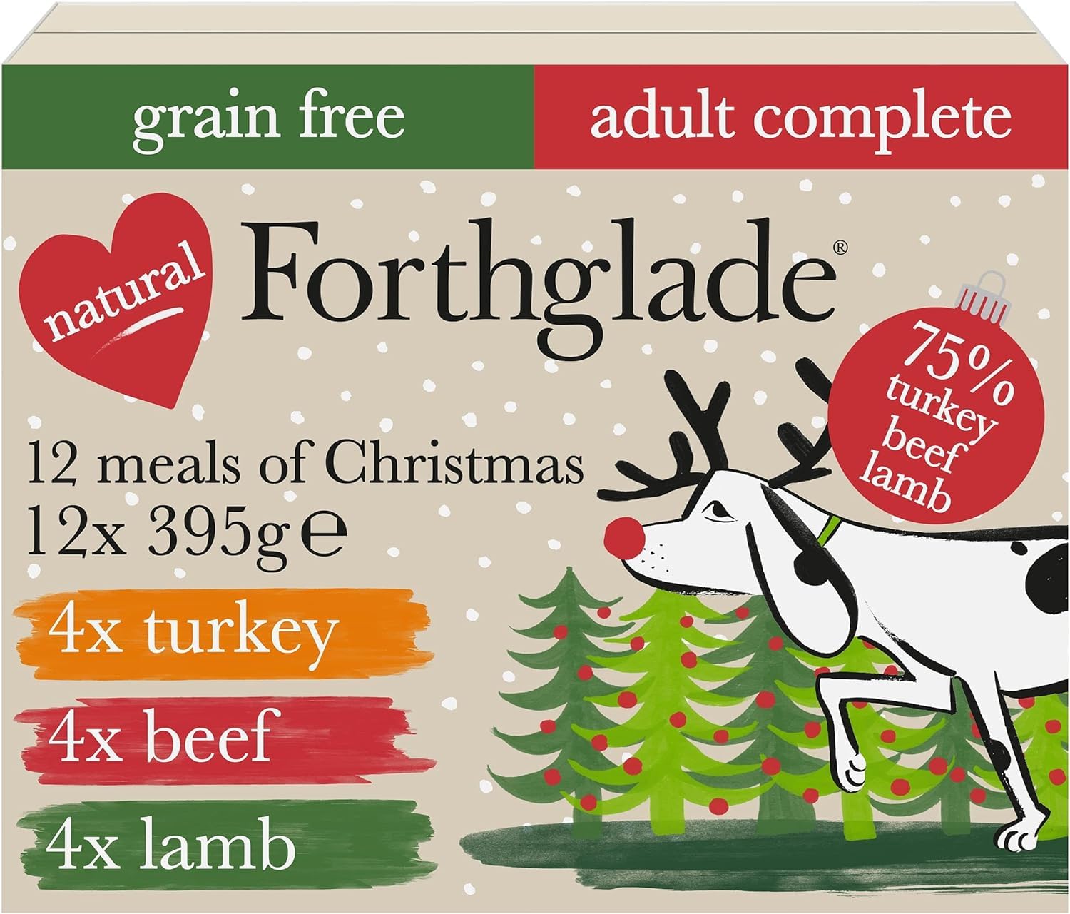 Forthglade 12 Days of Christmas Variety Pack Wet Dog Food Trays - 12 x 395g