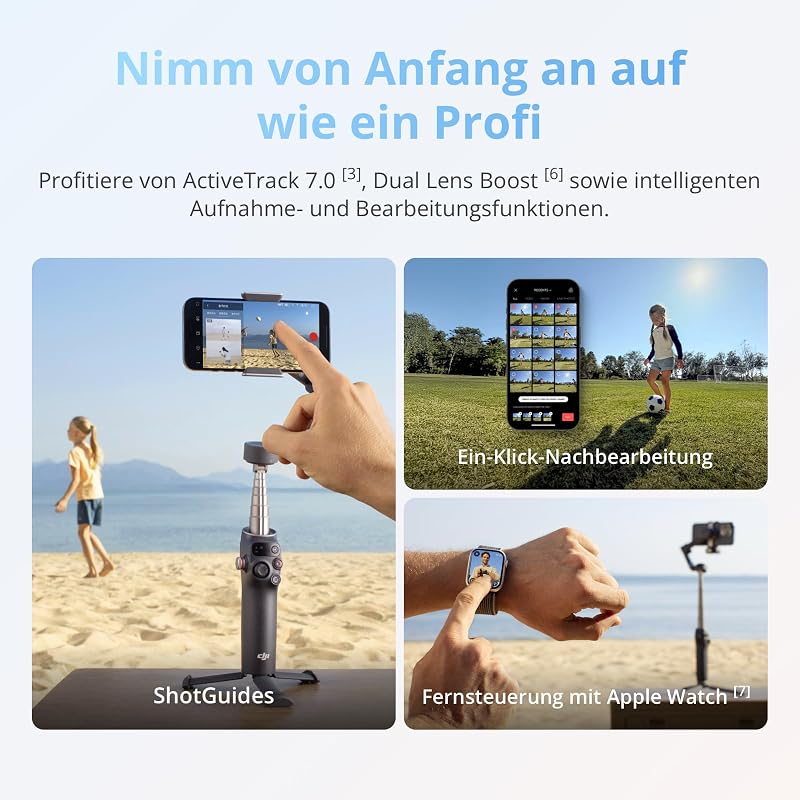 Osmo Mobile 8 Standard-Combo, Gimbal-Stabilisator für Smartphones