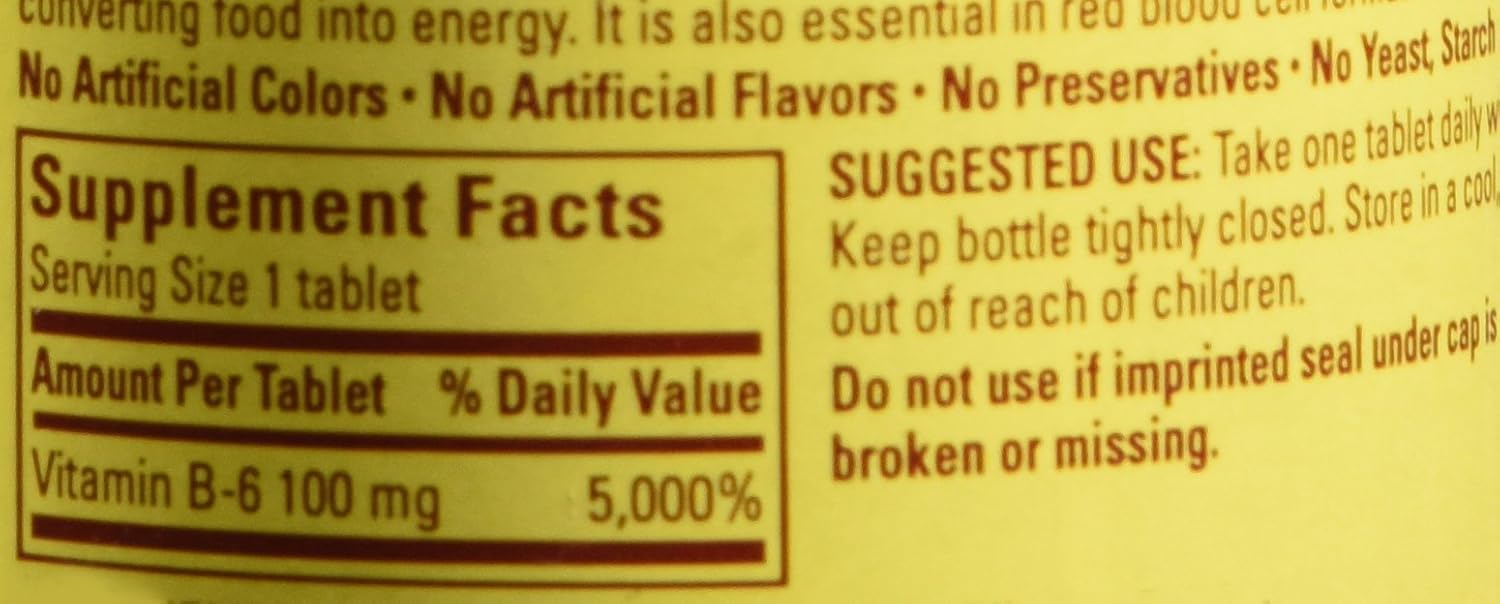 Nature Made Vitamin B-6 100 Mg, Tablets, 100-Count (Pack of 2): Health & Personal Care