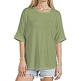 Buauty Womens Oversized Short Sleeve Tshirt, Plus Size Tops Loose Basic Crew Neck Tee, Summer Business Casual Top 2025 Trendy