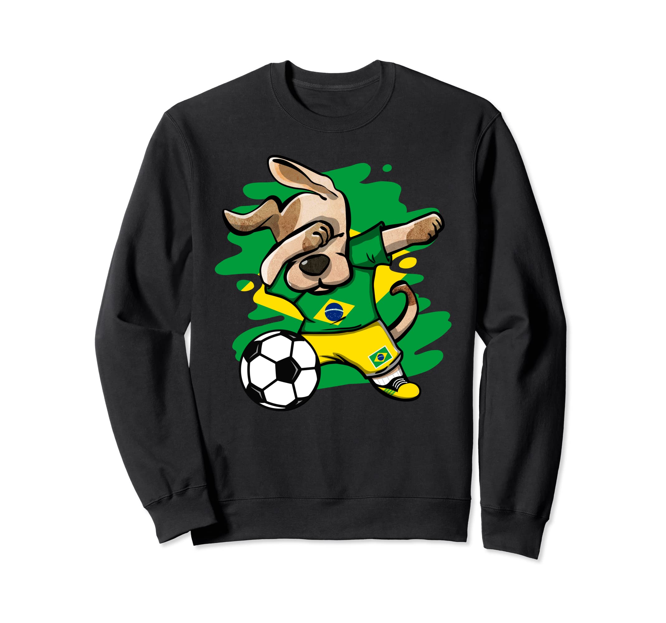Dabbing Dog Brazil Soccer Fans Jersey Brazilian Football Sweatshirt