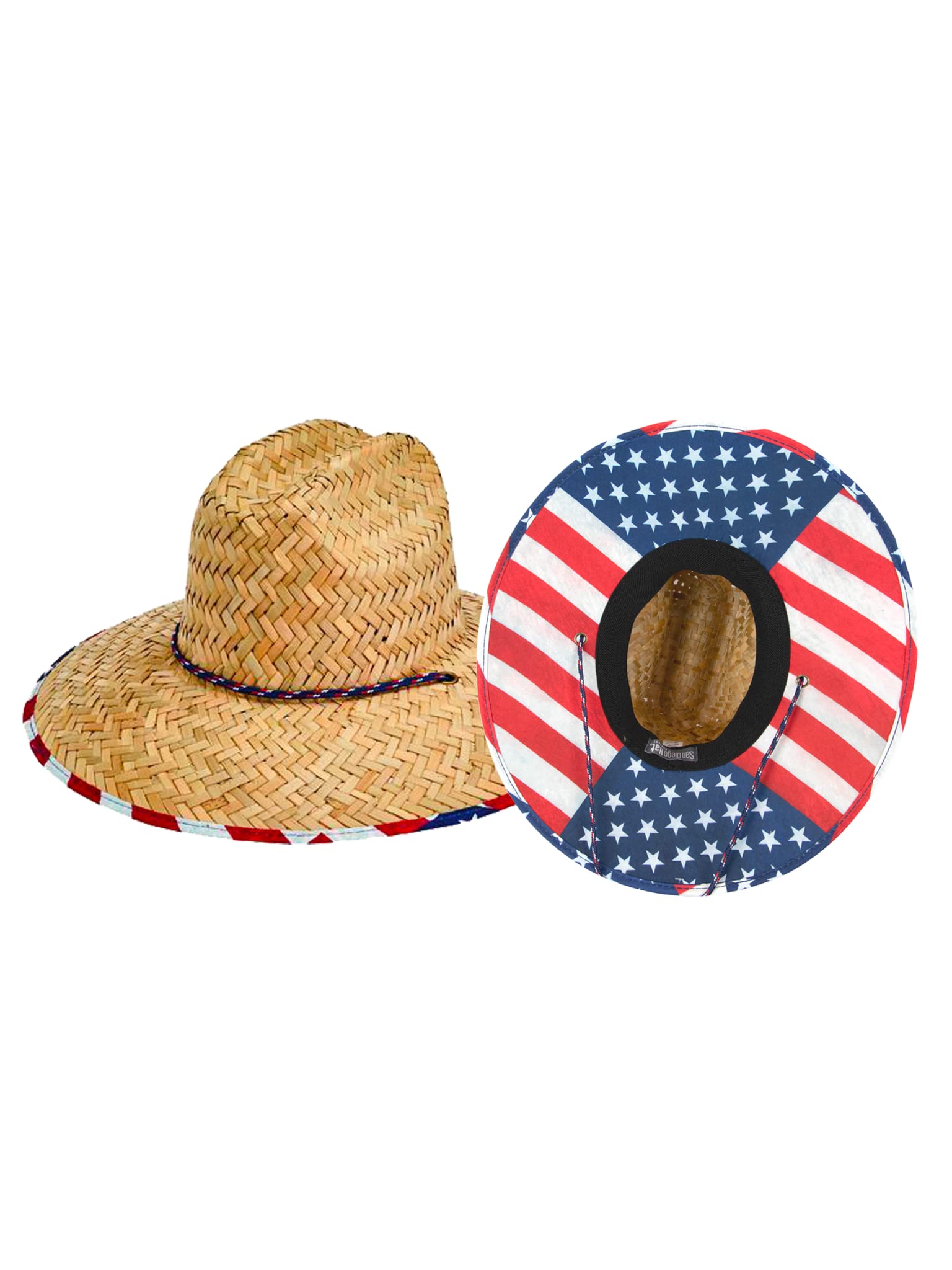 San Diego Hat Company Men's Straw Lifeguard Hat with Adjustable - Main Image