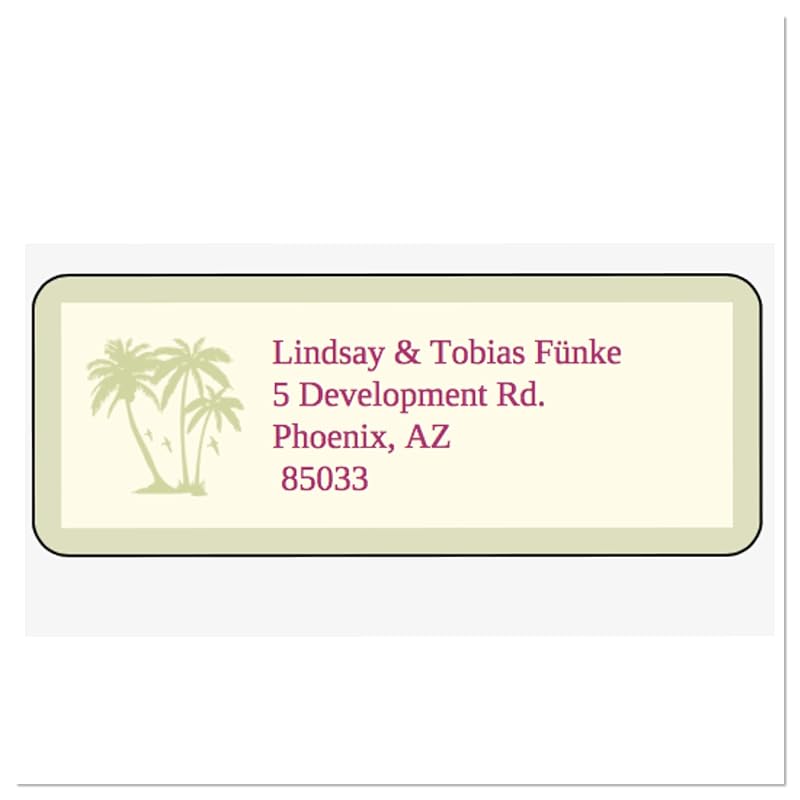 Paradise Palm Tree Personalized Address Labels, Set Of 30