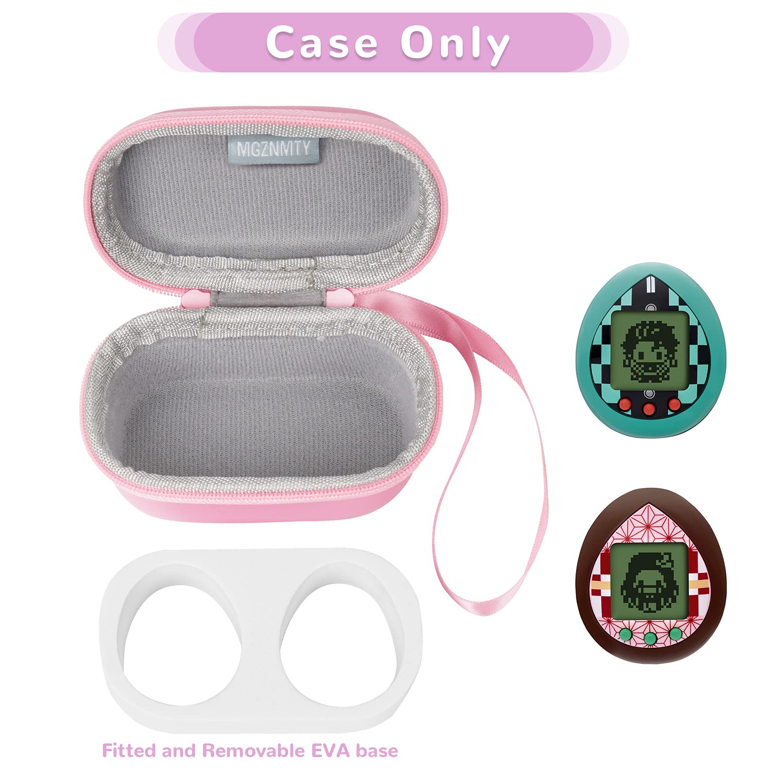 MGZNMTY Storage Case for 2 Tamagotchi Demon Slayer Interactive Toy Digital Pet, Protective Cover for Demon Electronic Gadget Virtual Pet (Pink)