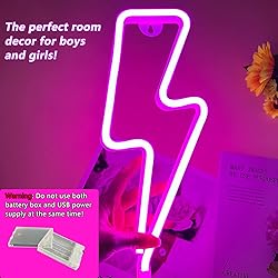 Neon Signs Lightning Bolt Neon Light Sign for Wall