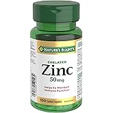 NATURE'S BOUNTY Zinc, 50 mg, Helps Maintain Immune Function, Coated Caplets, 93 g