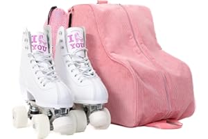 Fydelity Roller Skate Bags for Women Girls Roller Skate Backpack Roller Skate Accessories Ice Skates Kids Ice Skate Bag Rollerskate bag Ice Skating Bag Roller Skating Bag Checkered Rainbow Black