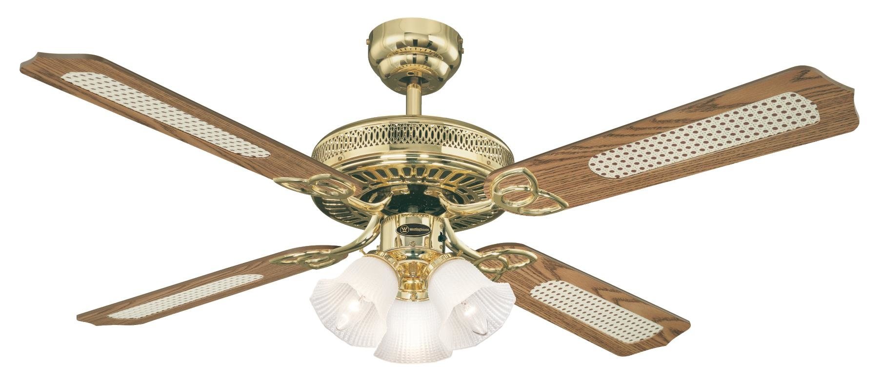 78017 Comet One-Light 132 cm Five-Blade Indoor Ceiling Fan, White Finish with Frosted Glass