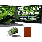 Blackview Laptop Screen Extender, 1.7lbs Ultra-Light & 0.17" Ultra-Slim, 15.6" FHD 1080P IPS Portable Laptop Monitor Extender,Travel Dual Monitor for 14-17",Plug & Play for Windows/Mac/Android/Switch