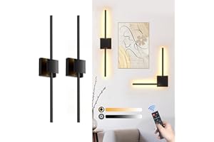 TORCHLET Battery Operated Wall Sconces Set of 2, 𝐔𝐩𝐠𝐫𝐚𝐝𝐞𝐝 12000mAh Rotatable Picture Lights with Remote Control, Dimmable 3000-6500K LED Rechargeable Wall Lights for Living Room Bedroom Mirror, 28.3In
