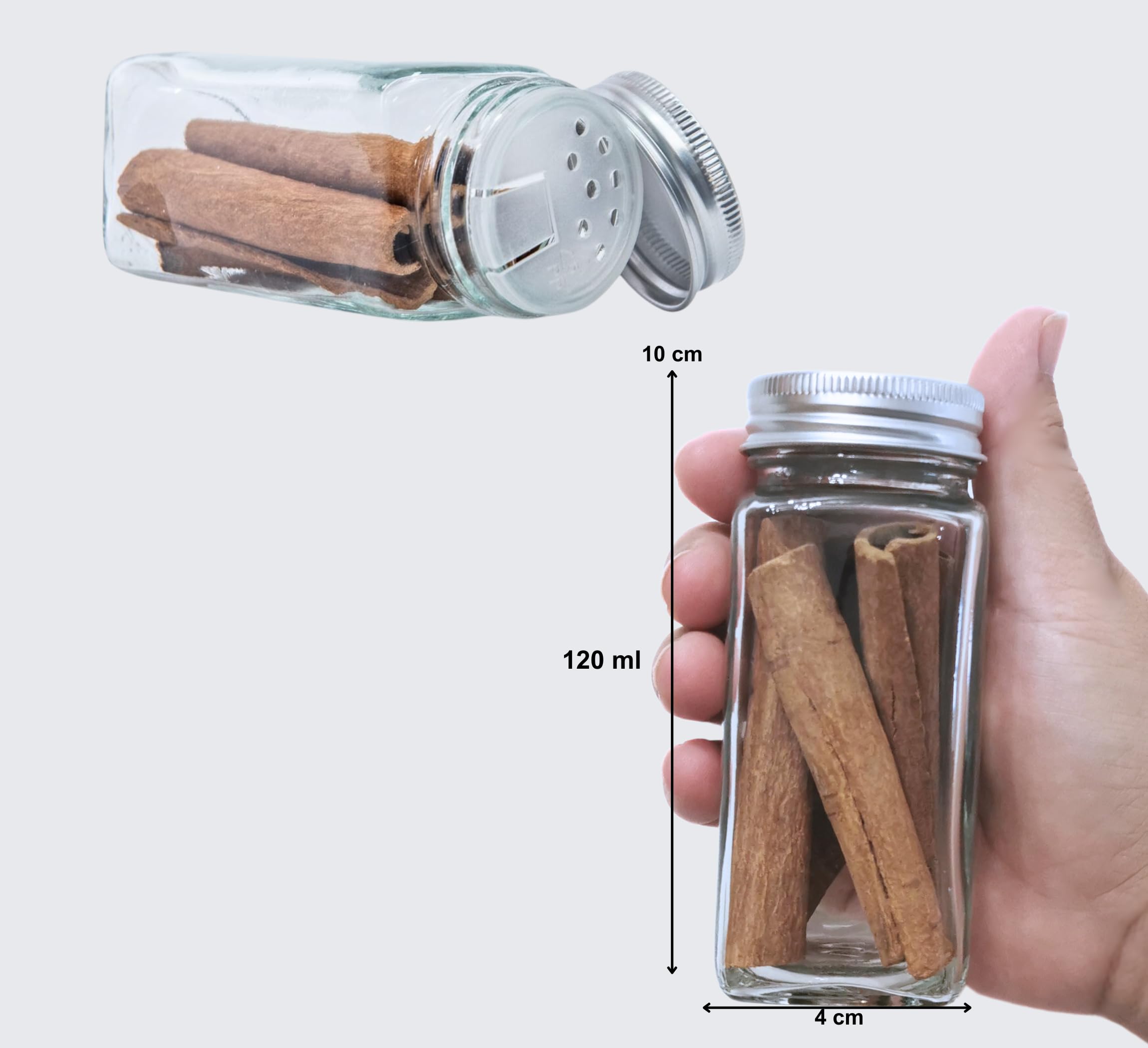 Miramarline Set 24 Gewürzgläser mit Streueinsatz Gewürzbehälter Glas - Pfeffermühle - Kräuter- und Gewürzaufbewahrung - Gewürzstreuer [inkl. Marker, Gewürzetiketten & Reinigungsbürste] Spice Jars