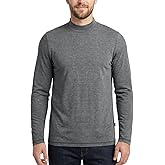Zengjo Mens Mock Turtleneck Long Sleeve T Shirts Slim-Fit Lightweight Thermal Base Layer Top Soft Stretch