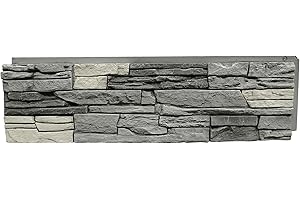 GenStone Faux Stacked Stone Panel 41" x 11.25" in Northern Slate Color for Do It Yourself Friendly Home Improvement Projects